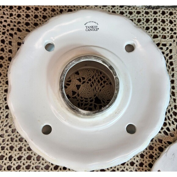 Yankee Candle Ceramic Autumn Leaf Aspen Tree Jar Shade Topper & Underplate (read - Picture 6 of 12